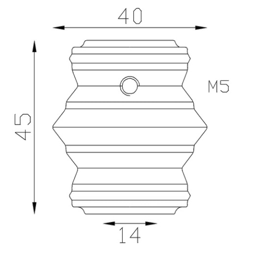 Garniture de barreaux carrés, en fonte. Compatible avec des barreaux de largeur 14mm. Hauteur 45mm largeur 40mm. Cette bague d'apparence sobre ornera vos barreaux de grilles de défense, portails, escaliers par exemple. Fixation facile, à visser avec vis taraudage M5. Fournie brut, à peindre ou à vernir avec un produit adapté pour la protection contre la corrosion.