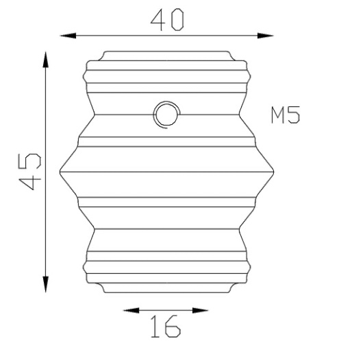 Garniture de barreaux carrés, en fonte. Compatible avec des barreaux de largeur 16mm. Hauteur 45mm largeur 40mm. Cette bague d'apparence sobre ornera vos barreaux de grilles de défense, portails, escaliers par exemple. Fixation facile, à visser avec vis taraudage M5. Fournie brut, à peindre ou à vernir avec un produit adapté pour la protection contre la corrosion.