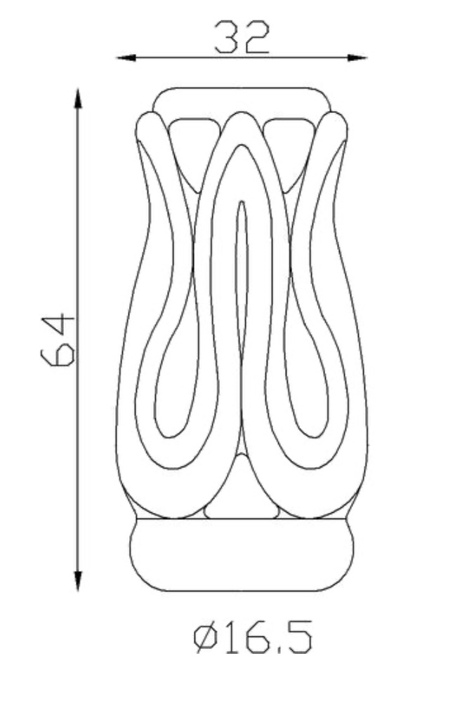 Garniture de barreaux sophistiquée, en fer forgé. Compatible avec des barreaux de diamètre 16mm, grâce à son alésage de ø16,5mm. Hauteur 64mm largeur 32mm. Cette bague aux motifs travaillés ornera vos barreaux de grilles de défense, portails, escaliers par exemple. Fixation par soudure. Fourni brut, à peindre ou à vernir avec un produit adapté pour la protection contre la corrosion. Produit galvanisable.