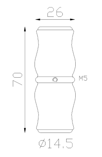 Garniture de barreaux en acier tourné. Compatible avec des barreaux de diamètre 14mm, grâce à son alésage de ø14,5mm. Hauteur 70mm largeur 26mm. Cette bague d'apparence sobre ornera vos barreaux de grilles de défense, portails, escaliers par exemple. Fixation facile, à visser avec vis de taraudage M5. Fourni brut, à peindre ou à vernir avec un produit adapté pour la protection contre la corrosion.