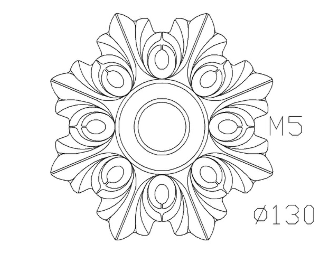 Rosace en fonte avec détails de fleurs. Diamètre de 130mm. Utilisation pour ornement de votre portail ou portillon par exemple, souvent en association avec une palmette. Fixation par vissage avec vis en M5, soit  Ø4,2mm, grâce à son taraudage M6 (vis non fournies). Fournie brut, à peindre ou à vernir avec des produits adaptés. La fonte est reconnue pour sa solidité, sa durabilité et sa résistance à la corrosion.