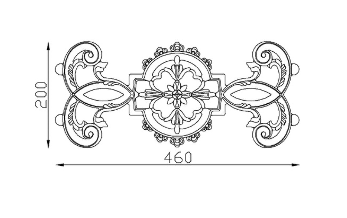 Frise en fonte pour garde corps double face. Hauteur 200mm et Largeur 460mm. Cet élément décoratif avec motif floral peut être présenté à l'horizontale ou à la verticale, son utilisation est multiple: balcon, terrasse, fenêtre, balustrade... Il apportera un certain cachet et du charme. Fourni brute, à peindre ou à vernir. La fonte est reconnue pour sa solidité, sa durabilité et sa résistance à la corrosion.