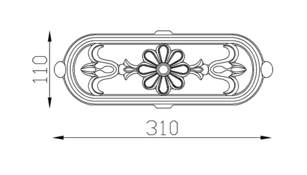 Frise en fonte pour garde corps double face. Hauteur 110mm et Largeur 310mm. Cet élément décoratif avec motif floral peut être présenté à l'horizontale ou à la verticale, son utilisation est multiple: balcon, terrasse, fenêtre, balustrade... Il apportera un certain cachet et du charme. Fourni brute, à peindre ou à vernir. La fonte est reconnue pour sa solidité, sa durabilité et sa résistance à la corrosion.