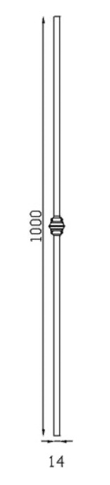 Barreau avec bague au centre, en fer forgé. Hauteur 1000mm carré lisse plein de 14x14mm. Fixation par soudure. Fourni brut, à peindre ou à vernir pour protéger de la corrosion. Au delà de son rôle sécuritaire, il peut être un élément décoratif dans plusieurs réalisations en fer forgé tel que du mobiliers, divers objets décoratifs, des grilles de défense, des rampes d'escaliers, des kiosques, des gardes corps.