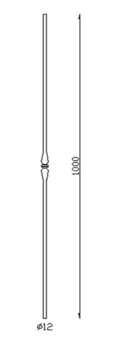 Barreau avec bague au centre, en fer forgé. Hauteur 1000mm rond lissa plein de diamètre 12mm. Fixation par soudure. Fourni brut, à peindre ou à vernir pour protéger de la corrosion. Au delà de son rôle sécuritaire, il peut être un élément décoratif dans plusieurs réalisations en fer forgé tel que du mobiliers, divers objets décoratifs, des grilles de défense, des rampes d'escaliers, des kiosques, des gardes corps.