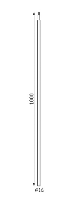 Barreau appointé forgé  chaud pour clôture. Hauteur 1000mm section rond lisse plein diamètre Ø16mm Pointe de 65 mm. Différentes hauteurs au choix. Fixation par soudure. Fourni brut, à peindre ou à vernir pour protéger de la corrosion. Au delà de son rôle sécuritaire, il peut être un élément décoratif dans plusieurs réalisations en fer forgé tel que du mobiliers, divers objets décoratifs, des grilles de défense, des rampes d'escaliers, des portails, des kiosques, des gardes corps.