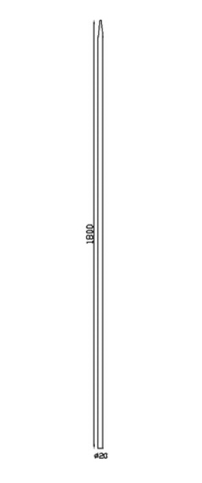 Barreau appointé forgé à chaud pour clôture. Hauteur 1500mm section rond lisse plein diamètre Ø20mm Pointe de 65 mm. Différentes hauteurs au choix. Fixation par soudure. Fourni brut, à peindre ou à vernir pour protéger de la corrosion. Au delà de son rôle sécuritaire, il peut être un élément décoratif dans plusieurs réalisations en fer forgé tel que du mobiliers, divers objets décoratifs, des grilles de défense, des rampes d'escaliers, des portails, des kiosques, des gardes corps.