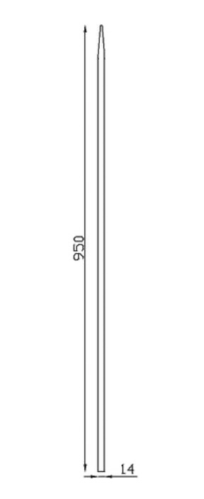 Barreau appointé forgé à chaud pour clôture. Hauteur 950mm section carré lisse plein de 14x14mm Pointe de 65 mm. Différentes hauteurs au choix. Fixation par soudure. Fourni brut, à peindre ou à vernir pour protéger de la corrosion. Au delà de son rôle sécuritaire, il peut être un élément décoratif dans plusieurs réalisations en fer forgé tel que du mobiliers, divers objets décoratifs, des grilles de défense, des rampes d'escaliers, des portails, des kiosques, des gardes corps.