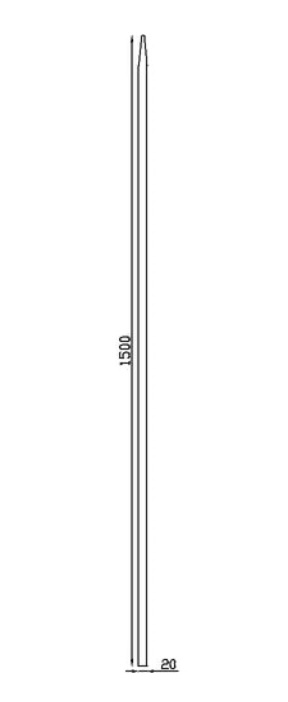 Barreau appointé forgé à chaud pour clôture. Hauteur 1500mm section carré lisse plein de 20x20mm Pointe de 65 mm. Différentes hauteurs au choix. Fixation par soudure. Fourni brut, à peindre ou à vernir pour protéger de la corrosion. Au delà de son rôle sécuritaire, il peut être un élément décoratif dans plusieurs réalisations en fer forgé tel que du mobiliers, divers objets décoratifs, des grilles de défense, des rampes d'escaliers, des portails, des kiosques, des gardes corps.