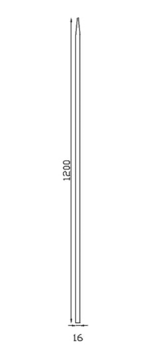 Barreau appointé forgé à chaud pour clôture. Hauteur 1200mm section carré lisse plein de 16x16mm Pointe de 65 mm. Différentes hauteurs au choix. Fixation par soudure. Fourni brut, à peindre ou à vernir pour protéger de la corrosion. Au delà de son rôle sécuritaire, il peut être un élément décoratif dans plusieurs réalisations en fer forgé tel que du mobiliers, divers objets décoratifs, des grilles de défense, des rampes d'escaliers, des portails, des kiosques, des gardes corps.
