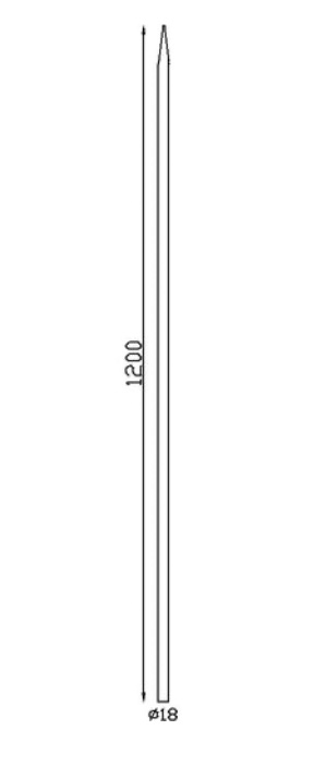 Barreau appointé forgé à chaud pour clôture. Hauteur 1200mm section rond lisse plein diamètre Ø18mm. Différentes hauteurs au choix. Fixation par soudure. Fourni brut, à peindre ou à vernir pour protéger de la corrosion. Au delà de son rôle sécuritaire, il peut être un élément décoratif dans plusieurs réalisations en fer forgé tel que du mobiliers, divers objets décoratifs, des grilles de défense, des rampes d'escaliers, des portails, des kiosques, des gardes corps.