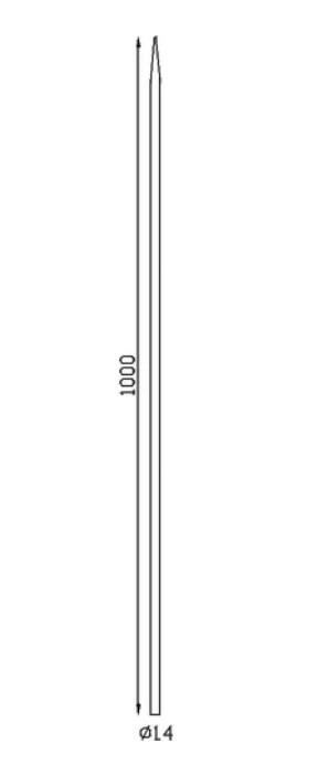 Barreau Appointé forgé à chaud pour clôture. Hauteur 1000mm section rond lisse plein diamètre Ø14mm Pointe de 65 mm. Différentes hauteurs au choix. Fixation par soudure. Fourni brut, à peindre ou à vernir pour protéger de la corrosion. Au delà de son rôle sécuritaire, il peut être un élément décoratif dans plusieurs réalisations en fer forgé tel que du mobiliers, divers objets décoratifs, des grilles de défense, des rampes d'escaliers, des portails, des kiosques, des gardes corps.