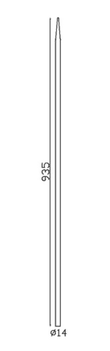 Barreau Appointé forgé à chaud pour clôture. Hauteur 935mm section rond lisse plein diamètre Ø14mm Pointe de 65 mm. Différentes hauteurs au choix. Fixation par soudure. Fourni brut, à peindre ou à vernir pour protéger de la corrosion. Au delà de son rôle sécuritaire, il peut être un élément décoratif dans plusieurs réalisations en fer forgé tel que du mobiliers, divers objets décoratifs, des grilles de défense, des rampes d'escaliers, des portails, des kiosques, des gardes corps.