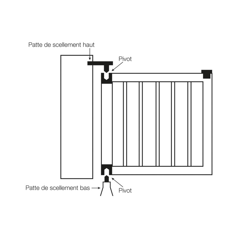 Pivot de portail métallique à sceller - Pour tube acier carré 40 mm - Jeu de pivots de portail avec roulement à bille pour portail à sceller en acier - carré bas et haut - capot en plastique ultra résistant - Bille acier - Kit de pivot de portail idéal pour application sur tube carré de différentes dimensions. L'ensemble des pivots est constitué d'un pivot bas sur crapaudine et d'un pivot haut. Charge maximale supportée : 80 kgs.