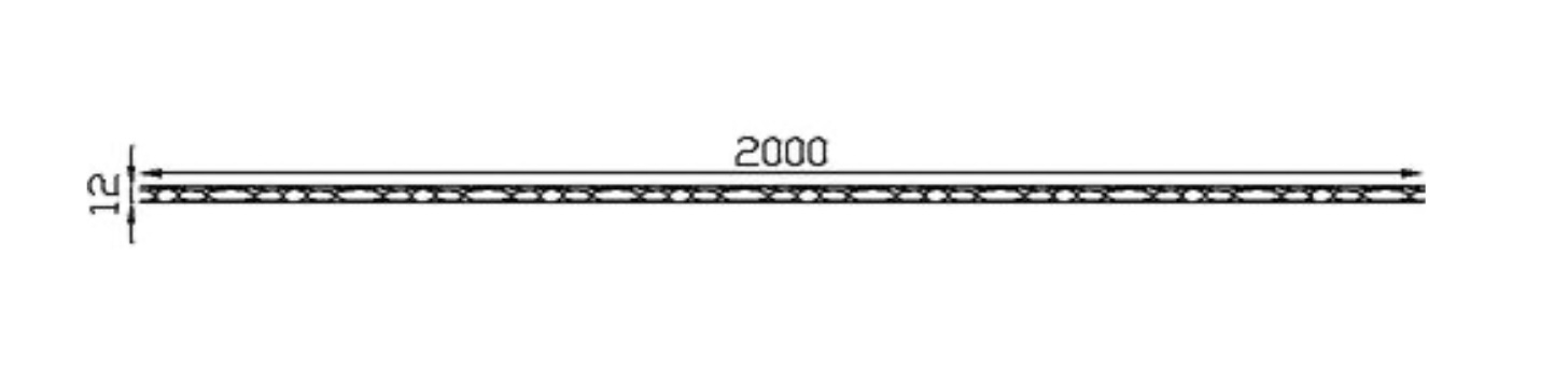 Barre carré en fer forgé martelé d'une longueur de 2000mm et d'une section de 12mm. Fixation par soudure. Fournie brute, à peindre ou à vernir.