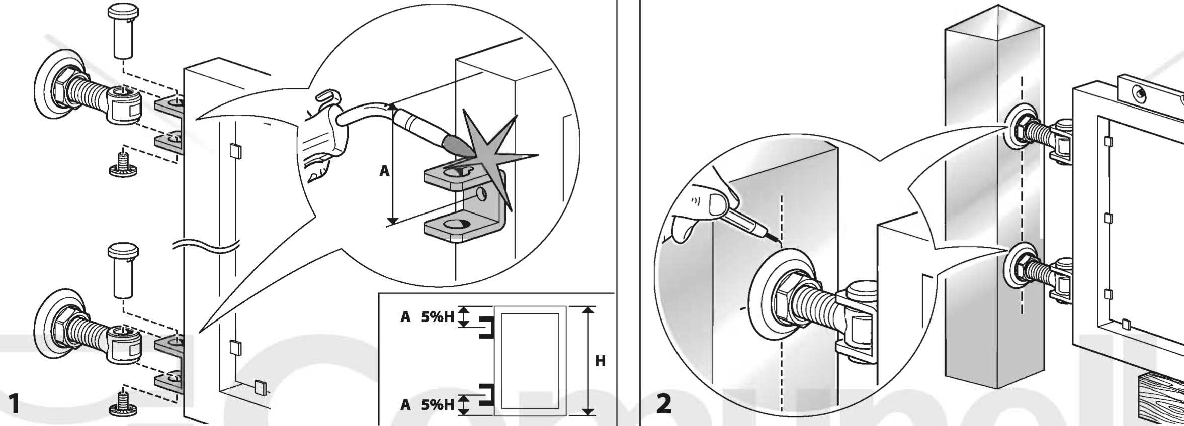 Gond charnière en acier zingué (patine en acier). Longueur réglable (permet un réglage horizontal du battant) et tige filetée en diamètre M22. Fixation sur portail par soudure ou par vis (Ø10mm) et côté poteau à souder sur pilier en acier. Convient pour portail avec tube de largeur 40mm minimum. Si la structure attenante à votre portail est faite en béton, pierre, brique ou parpaing alors vous pouvez opter pour le scellage de vos gonds. Les gonds sont indissociables des crapaudines ou des pivots qui permettent de faire pivoter le battant sur son axe. Capacité: 180Kg.