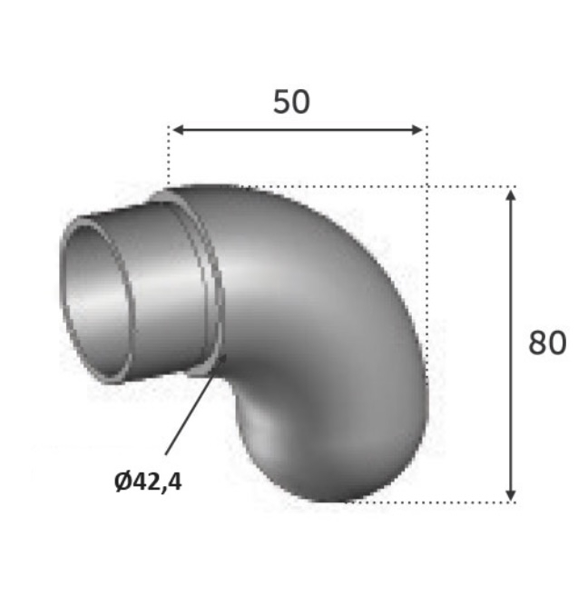 Crosse de finition pour tube rond de diamètre 42,4mm, bouchon, effet arrondi. Hauteur visible 80mm longueur 50mm, largeur 42,4mm. En inox 304. À insérer dans le tube et à coller (colle non fournie). Permet d'être utilisé en intérieur comme en extérieur et même en bord de mer. Existe en version inox 316 (ref 3031116).