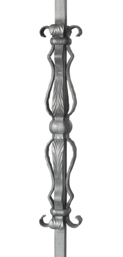 Poteau collection Tradition. Carré de 20 mm hauteur 1200 mm.Forgé à chaud.Possibilté de section carré 25 mm. Compatible avec Barreaux DECOB1151 et DECOB1552