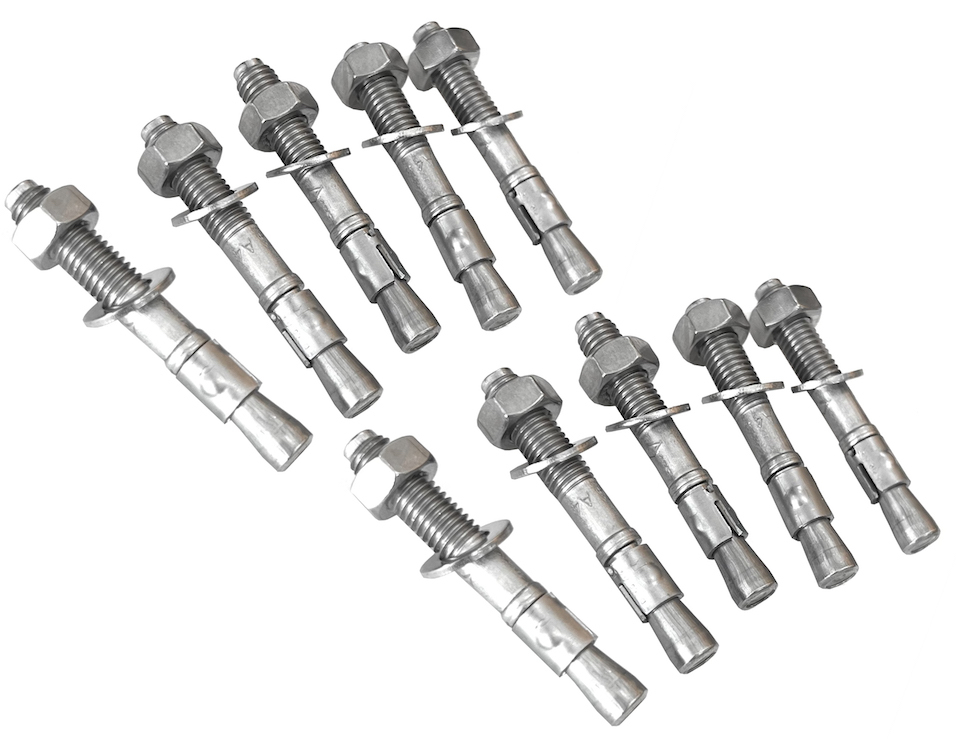 Lot de 10 Goujon d'ancrage en acier inoxydable 316 (ou A4). Pour fixation dans le béton. M8 et 60mm de longueur. Idéal pour la pose au sol de nos poteaux en Inox. Vendu en lot de 10.