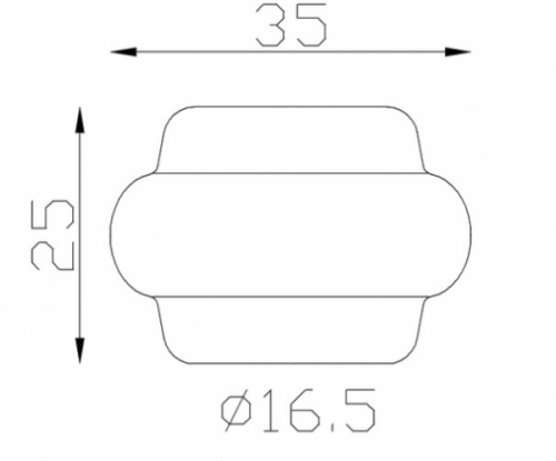 Garniture de barreaux, bague en fer forgé. Compatible avec des barreaux de diamètre 16mm, grâce à son taraude de ø16,5mm. Hauteur 25mm largeur 35mm. Cette bague d'apparence sobre ornera vos barreaux de grilles de défense, portails, escaliers par exemple. Fixation par soudure. Fourni brut, à peindre ou à vernir avec un produit adapté pour la protection contre la corrosion.