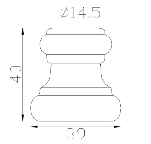 Garniture de barreaux. Compatible avec des barreaux de diamètre 14mm, grâce à son alésage de ø14,5mm. Hauteur 40mm largeur 39mm. Cette bague d'apparence sobre ornera vos barreaux de grilles de défense, portails, escaliers par exemple. Fixation par soudure. Fourni brut, à peindre ou à vernir avec un produit adapté pour la protection contre la corrosion.