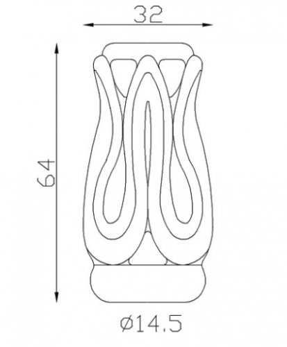 Garniture de barreaux sophistiquée, en fer forgé. Compatible avec des barreaux de diamètre 14mm, grâce à son alésage de ø14,5mm. Hauteur 64mm largeur 32mm. Cette bague aux motifs travaillés ornera vos barreaux de grilles de défense, portails, escaliers par exemple. Fixation par soudure. Fourni brut, à peindre ou à vernir avec un produit adapté pour la protection contre la corrosion. Produit galvanisable.