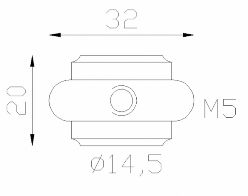 Garniture de barreaux. Compatible avec des barreaux de diamètre 14mm, grâce à son taraude de ø14,5mm. Hauteur 20mm largeur 33mm. Cette bague d'apparence sobre ornera vos barreaux de grilles de défense, portails, escaliers par exemple. Fixation facile, à visser avec vis de taraudage M5. Fourni brut, à peindre ou à vernir avec un produit adapté pour la protection contre la corrosion.