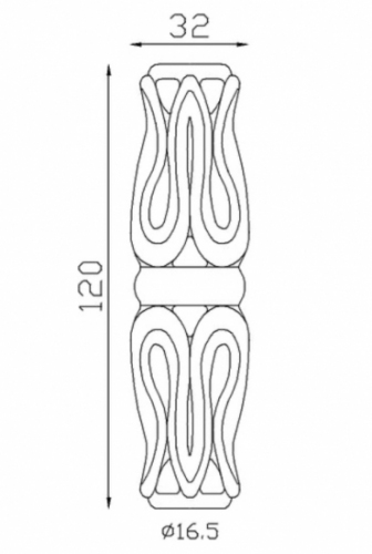 Garniture de barreaux en fer forgé. Compatible avec des barreaux de diamètre 16mm, grâce à son alésage de ø16,5mm. Hauteur 120mm largeur 32mm. Cette bague aux motifs travaillés ornera vos barreaux de grilles de défense, portails, escaliers par exemple. Fixation par soudure. Fournie brut, à peindre ou à vernir avec un produit adapté pour la protection contre la corrosion.