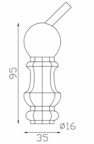 Equerre pour rampe à 45°, en fonte. Compatible avec des barreaux de diamètre 16mm. Hauteur 95mm largeur 35mm. Cette bague d'apparence sophistiquée et élégante ornera vos barreaux d'escaliers par exemple. Fixation par soudure sur la tige. Fourni brut, à peindre ou à vernir avec un produit adapté pour la protection contre la corrosion. Existe en version droite.