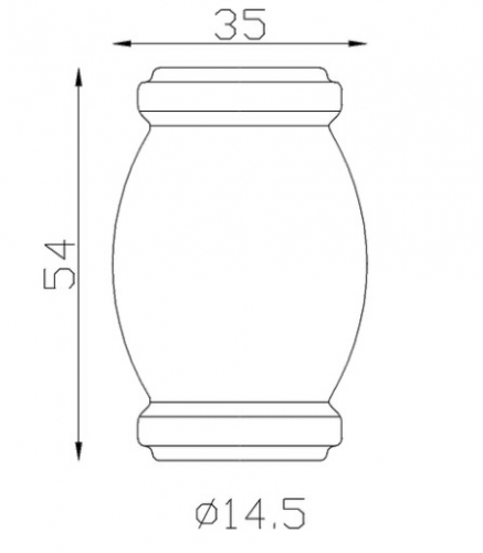 Garniture de barreaux en fer forgé. Compatible avec des barreaux de diamètre 14mm, grâce à son alésage de ø14,5mm. Hauteur 54mm largeur 35mm. Cette bague d'apparence sobre ornera vos barreaux de grilles de défense, portails, escaliers par exemple. Fixation par soudure. Fournie brut, à peindre ou à vernir avec un produit adapté pour la protection contre la corrosion.