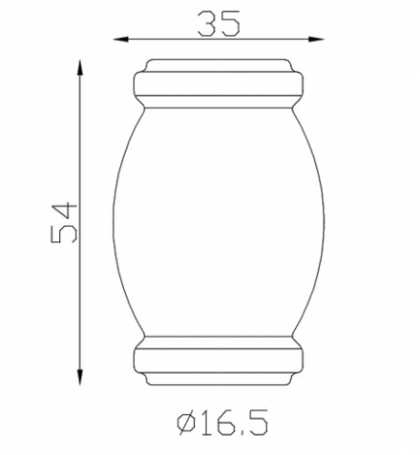 Garniture de barreaux en fer forgé. Compatible avec des barreaux de diamètre 16mm, grâce à son alésage de ø16,5mm. Hauteur 54mm largeur 35mm. Cette bague d'apparence sobre ornera vos barreaux de grilles de défense, portails, escaliers par exemple. Fixation par soudure. Fournie brut, à peindre ou à vernir avec un produit adapté pour la protection contre la corrosion.