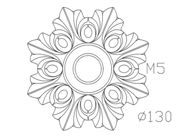 Rosace en fonte avec détails de fleurs. Diamètre de 130mm. Utilisation pour ornement de votre portail ou portillon par exemple, souvent en association avec une palmette. Fixation par vissage avec vis en M5, soit  Ø4,2mm, grâce à son taraudage M6 (vis non fournies). Fournie brut, à peindre ou à vernir avec des produits adaptés. La fonte est reconnue pour sa solidité, sa durabilité et sa résistance à la corrosion.