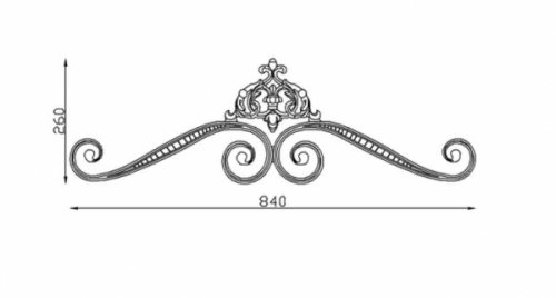 Frise en fonte pour garde corps double face. Hauteur 260mm et Largeur 840mm. Ce panneau décoratif sera présenté à l'horizontale, son utilisation est multiple: balcon, terrasse, fenêtre, portail... Il apportera un certain cachet et du charme à votre fabrication. Fourni brute, à peindre ou à vernir. La fonte est reconnue pour sa solidité, sa durabilité et sa résistance à la corrosion.