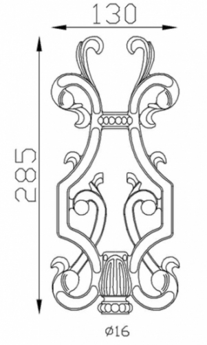 Frise en fonte pour garde corps double face. Hauteur 285mm et Largeur 130mm. Ce panneau décoratif peut être présenté à la verticale, son utilisation est multiple: balcon, terrasse, fenêtre, balustrade... Il apportera un certain cachet et du charme. Fourni brute, à peindre ou à vernir. La fonte est reconnue pour sa solidité, sa durabilité et sa résistance à la corrosion.