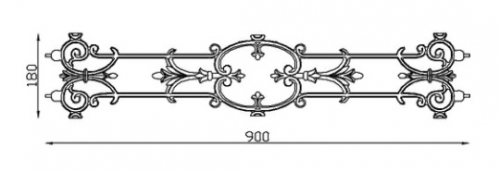 Balustre en fonte pour garde corps double face avec détails travaillés. Hauteur 180mm et Largeur 900mm, épaisseur 18mm. Ce panneau décoratif peut être présenté à l'horizontale, son utilisation en intérieur ou en extérieur est multiple : balcon, terrasse, fenêtre, balustrade... Il apportera un certain cachet et du charme. Fixation par soudure sur la lisse à l'aide des tiges d'acier. Fourni brute, à peindre ou à vernir. La fonte est reconnue pour sa solidité, sa durabilité et sa résistance à la corrosion.