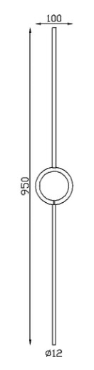 Barreau lisse avec motif cercle au milieu, en fer forgé. Hauteur 950mm Largeur 100mm  rond lisse plein de diamètre 12mm. Fixation par soudure. Fourni brut, à peindre ou à vernir pour protéger de la corrosion. Au delà de son rôle sécuritaire, il peut être un élément décoratif dans plusieurs réalisations en fer forgé tel que du mobiliers, divers objets décoratifs, des grilles de défense, des rampes d'escaliers, des portails, des kiosques, des gardes corps.