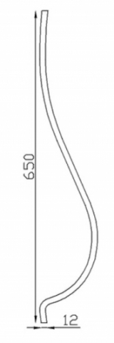 Barreau en fer forgé cintré en carré de 12x12mm, en fer forgé. Hauteur 650mm. Fixation par soudure. Il trouvera son utilité dans la fabrication d'un garde corps de terrasse ou de balcon ou même une clôture en apportant de la sécurité. Fourni brut, à peindre ou à vernir. Le détail de la torsade apportera de l'élégance à votre fabrication.