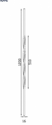 Barreau lisse plein avec demi torsade, en fer forgé. Hauteur 1000mm, hauteur de la torsade 510mm section en carré de 16x16mm. Fixation par soudure. Fourni brut, à peindre ou à vernir pour protéger de la corrosion. Au delà de son rôle sécuritaire, il peut être un élément décoratif dans plusieurs réalisations en fer forgé tel que du mobiliers, divers objets décoratifs, des grilles de défense, des rampes d'escaliers, des portails, des kiosques, des gardes corps.