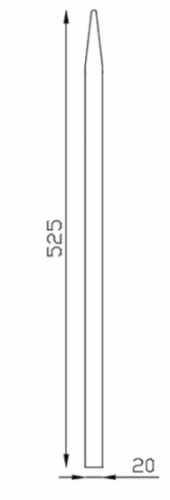 Barreau appointé forgé à chaud pour clôture. Hauteur 525mm section carré lisse plein de 20x20mm Pointe de 65 mm. Différentes hauteurs au choix. Fixation par soudure. Fourni brut, à peindre ou à vernir pour protéger de la corrosion. Au delà de son rôle sécuritaire, il peut être un élément décoratif dans plusieurs réalisations en fer forgé tel que du mobiliers, divers objets décoratifs, des grilles de défense, des rampes d'escaliers, des portails, des kiosques, des gardes corps.