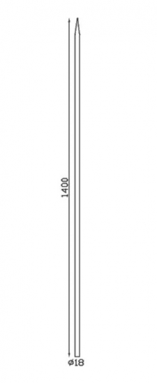 Barreau appointé forgé à chaud pour clôture. Hauteur 1400mm section rond lisse plein diamètre Ø18mm. Différentes hauteurs au choix. Fixation par soudure. Fourni brut, à peindre ou à vernir pour protéger de la corrosion. Au delà de son rôle sécuritaire, il peut être un élément décoratif dans plusieurs réalisations en fer forgé tel que du mobiliers, divers objets décoratifs, des grilles de défense, des rampes d'escaliers, des portails, des kiosques, des gardes corps.