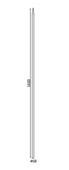 Barreau appointé forgé à chaud pour clôture. Hauteur 1600mm section rond lisse plein diamètre Ø18mm. Différentes hauteurs au choix. Fixation par soudure. Fourni brut, à peindre ou à vernir pour protéger de la corrosion. Au delà de son rôle sécuritaire, il peut être un élément décoratif dans plusieurs réalisations en fer forgé tel que du mobiliers, divers objets décoratifs, des grilles de défense, des rampes d'escaliers, des portails, des kiosques, des gardes corps.