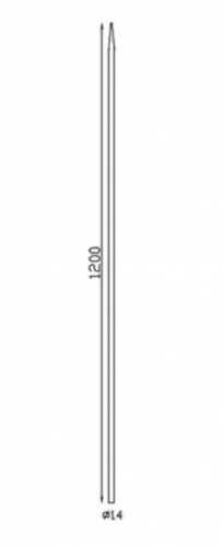 Barreau Appointé forgé à chaud pour clôture. Hauteur 1200mm section rond lisse plein diamètre Ø14mm Pointe de 65 mm. Différentes hauteurs au choix. Fixation par soudure. Fourni brut, à peindre ou à vernir pour protéger de la corrosion. Au delà de son rôle sécuritaire, il peut être un élément décoratif dans plusieurs réalisations en fer forgé tel que du mobiliers, divers objets décoratifs, des grilles de défense, des rampes d'escaliers, des portails, des kiosques, des gardes corps.