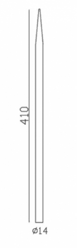 Barreau Appointé forgé à chaud pour clôture. Hauteur 410mm section rond lisse plein diamètre Ø14mm Pointe de 65 mm. Différentes hauteurs au choix. Fixation par soudure. Fourni brut, à peindre ou à vernir pour protéger de la corrosion. Au delà de son rôle sécuritaire, il peut être un élément décoratif dans plusieurs réalisations en fer forgé tel que du mobiliers, divers objets décoratifs, des grilles de défense, des rampes d'escaliers, des portails, des kiosques, des gardes corps.