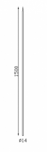 Barreau Appointé forgé à chaud pour clôture. Hauteur 1500mm section rond lisse plein diamètre Ø14mm Pointe de 65 mm. Différentes hauteurs au choix. Fixation par soudure. Fourni brut, à peindre ou à vernir pour protéger de la corrosion. Au delà de son rôle sécuritaire, il peut être un élément décoratif dans plusieurs réalisations en fer forgé tel que du mobiliers, divers objets décoratifs, des grilles de défense, des rampes d'escaliers, des portails, des kiosques, des gardes corps.