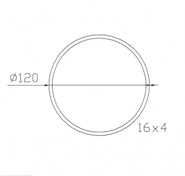 Cercle décoratif, en fer forgé. Diamètre 120mm profilé en fer plat de 16x4mm. Fixation par soudure. Permet de décorer avec un style art moderne votre fabrication en fer forgé, portail, clôture, pergola, mais également permet de renforcer la sécurité, en diminuant le vide entre barreau, ou d'augmenter le soutien. Fourni brut, à peindre ou à vernir pour protéger contre la corrosion.