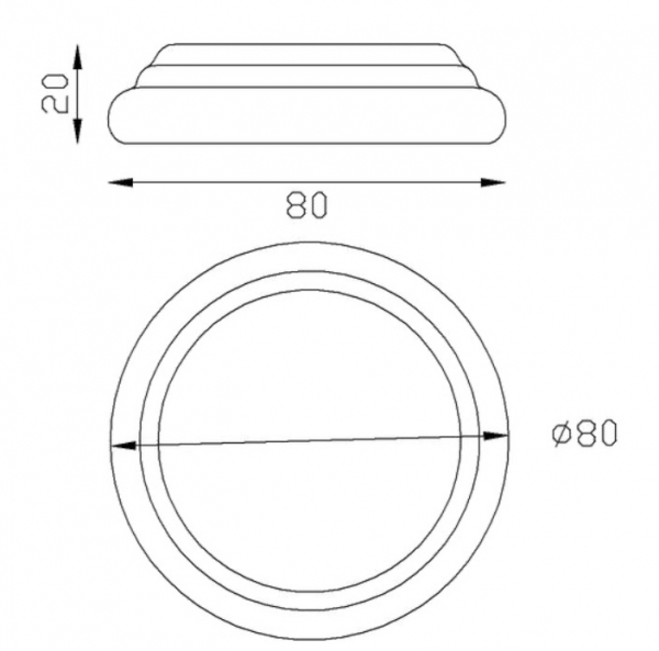 Platine pour poteau de départ, en fer forgé. Diamètre de la base 80mm Hauteur 20mm. Fixation par soudure. Cet habillage de la base du barreau permet fixer votre poteau au sol, il apportera un raffinement à votre fabrication par ce détail de finition. Platine estampée formant trois marches. Livrée brut, prêt à peindre ou à vernir. D'autres dimensions existent.