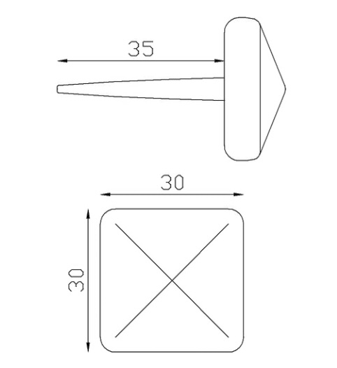 Clou de type ancien à tête diamant en fer forgé. Hauteur de tige pouvant varier de 30 à 35mm tête carrée de 30mm - Il ornera toutes vos fabrication en leurs donnant une authenticité, que ce soit pour pour portes ou portails, mais également utilisé pour la décoration de projet en bois. Fourni brut, à peindre ou à vernir avec un produit adapté qui le protégera de la corrosion. Vendu à l'unité