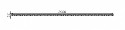 Barre carré en fer forgé martelé d'une longueur de 2000mm et d'une section de 12mm. Fixation par soudure. Fournie brute, à peindre ou à vernir.