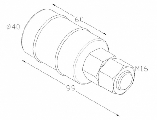 Olive de guidage en Nylon avec joints toriques et axe en acier zingué en filetage M16. Hauteur 60mm et hauteur totale 99mm diamètre Ø40mm. Permet le guidage d'un portail ou d'une porte coulissante. Fabriquée avec un rouleau en nylon de haute qualité, elle offre une résistance exceptionnelle à l'usure et une réduction significative des frottements, assurant ainsi une durabilité accrue et une fluidité de mouvement inégalée. Les joints toriques évitent de marquer la peinture.