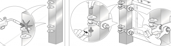 Gond avec aile pour ouverture à 180° en acier zingué (patine en acier). Longueur réglable de 41 à 97mm (permet un réglage horizontal du battant), tige filetée en diamètre M16 et aile épaisseur 8mm. Fixation sur portail par soudure et côté poteau à souder sur pilier en acier (aile avec taraudage en ovale qui permet d'être réglable en vertical). Convient pour portail avec tube de largeur 40mm minimum. Les gonds sont indissociables des crapaudines ou des pivots qui permettent de faire pivoter le battant sur son axe. Capacité: 75Kg.